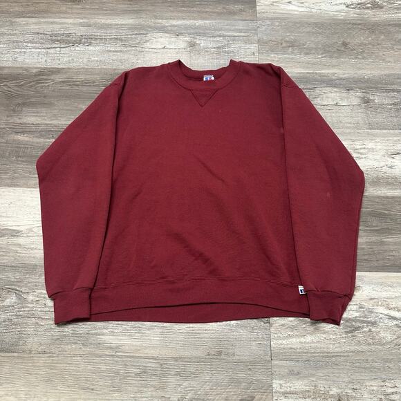 Vintage Russell Athletic Red Mens XL Blank‎ Crewneck USA Made Sweatshirt 80s - Picture 1 of 9